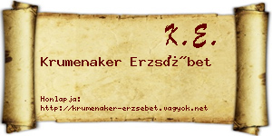 Krumenaker Erzsébet névjegykártya