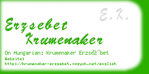 erzsebet krumenaker business card
